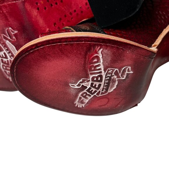 New Freebird by Steven Womens Bond Western Leather Sandal Boot Red Croc size 9 - Picture 14 of 14